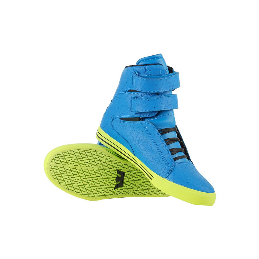 Baskets Montantes Supra TK Society Bleu Tuf Blue Crackle Homme | YGB-13213737